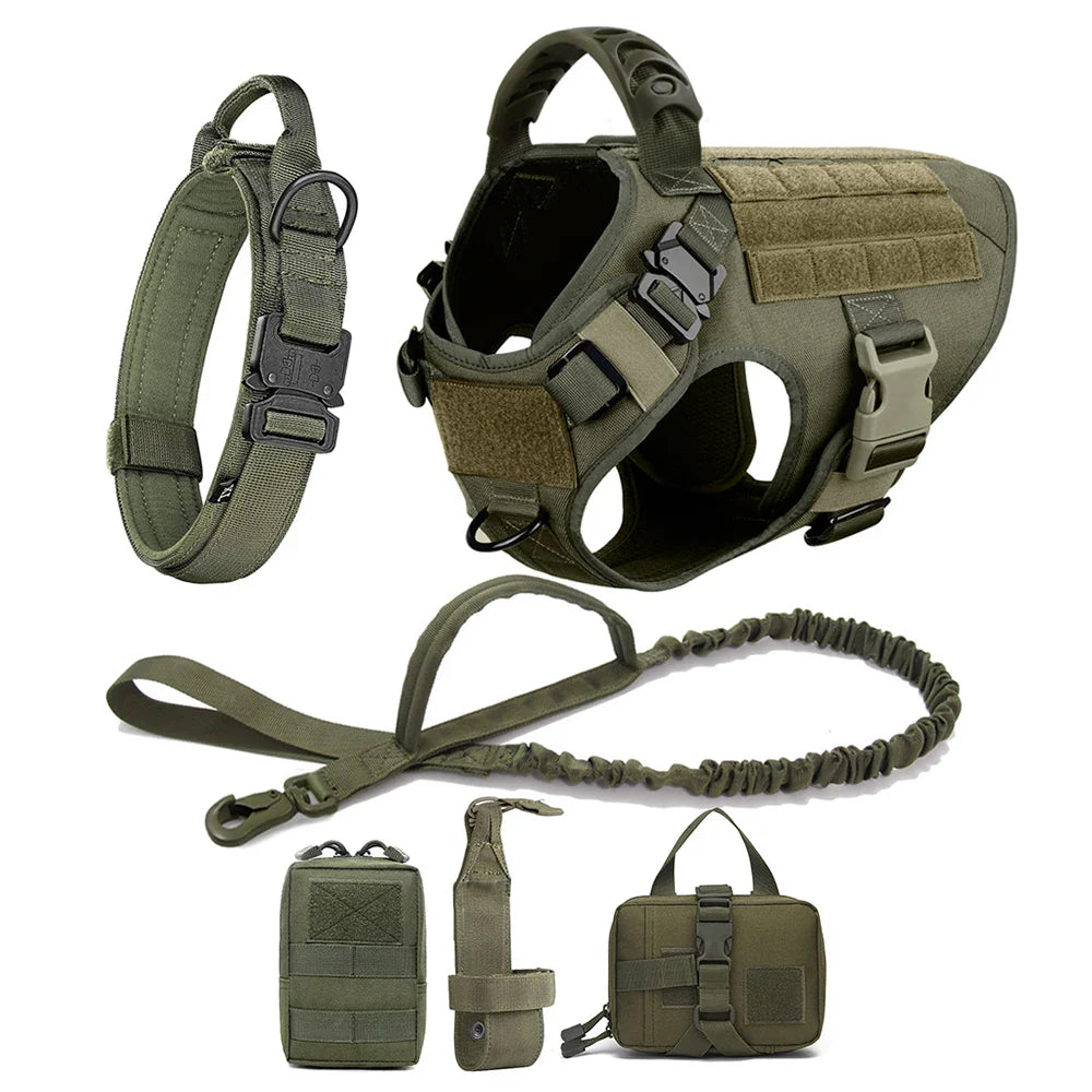 Large Dog Harness & Leash Set — Training & Walking Vest for German Shepherd, Malinois