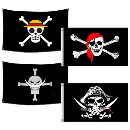 One Piece Pirate Skull Flag – Luffy Straw Hat Pirates Wall Decor & Banner for Kids' Bedroom, Gift