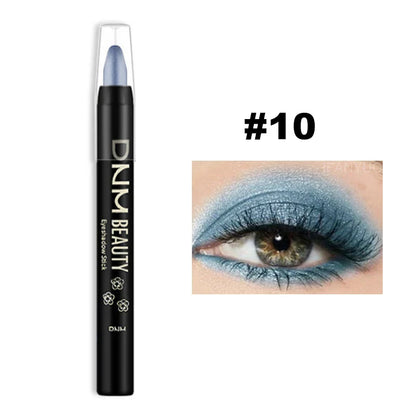 16-Color Pearlescent Eyeshadow Sticks – High Pigment Waterproof Glitter Eye Makeup Pencil, Long-Lasting & Smudge-Proof
