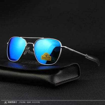 RE Military Aviation Sunglasses — Vintage Titanium Frame Pilot Glasses for Men & Women