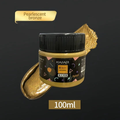 300ML/100ML Gold & Metallic Silver Acrylic Pigment – Pearlescent Bronze for Acrylic Painting, Xiajiaer Art Pigment