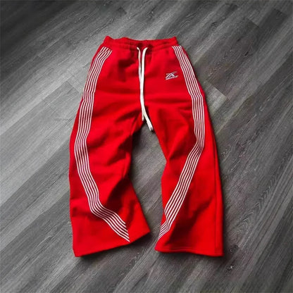 Y2K Gray Wide-Leg Cargo Pants - Vintage Tactical Drawstring Jogger Streetwear for Men & Women
