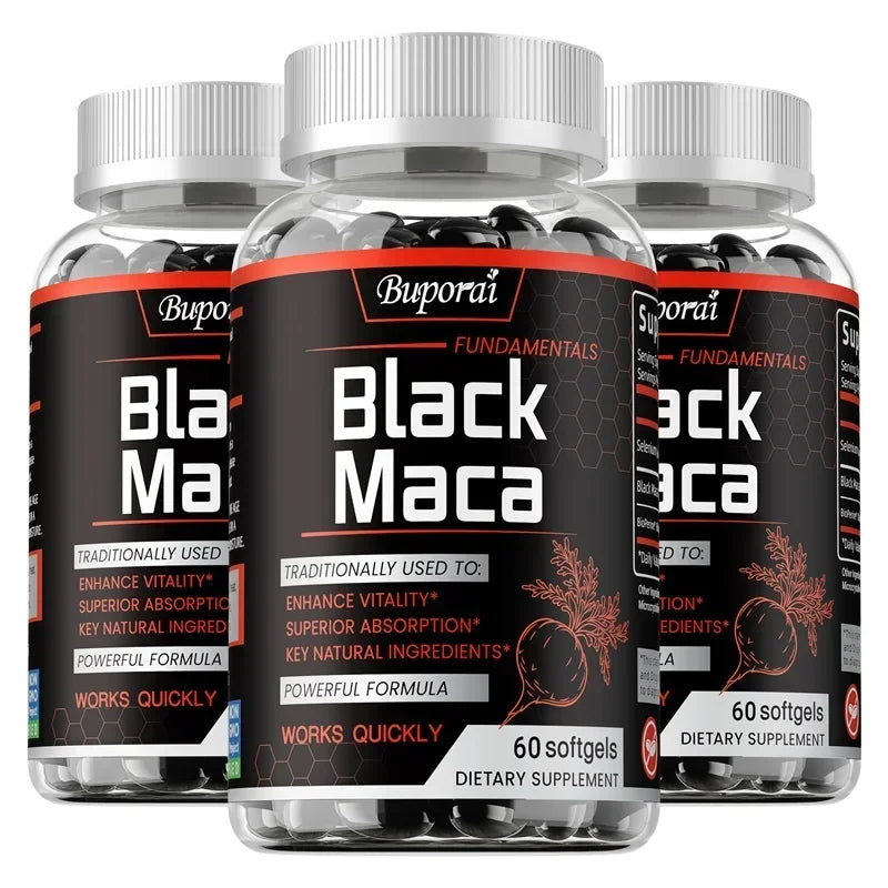 Black Maca Supplement – Natural Energizer for Performance, Energy, Endurance, Muscle Mass & Hormone Balance