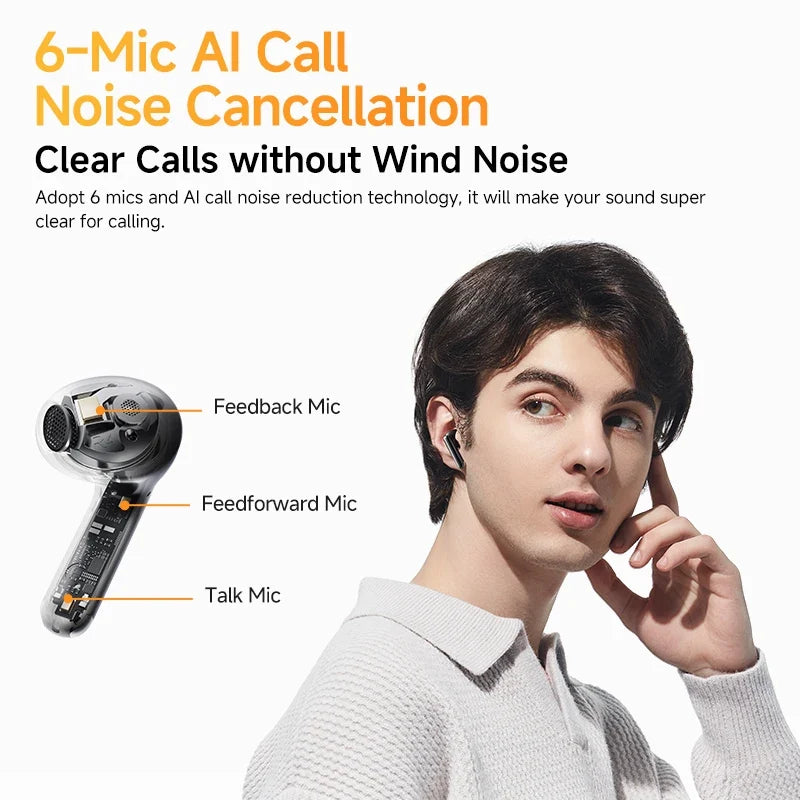 QCY HT10 AilyBuds Pro+ ANC Earbuds - Bluetooth 5.3 Wireless Hi-Res LDAC Earphones with AI Call & Multipoint Connection