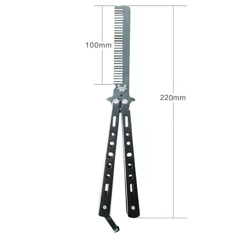 Butterfly Folding Comb for Men - Portable Metal Tip Comb, Convenient Carry Design
