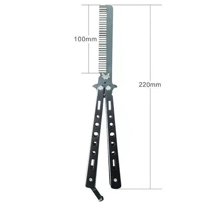 Butterfly Folding Comb for Men - Portable Metal Tip Comb, Convenient Carry Design