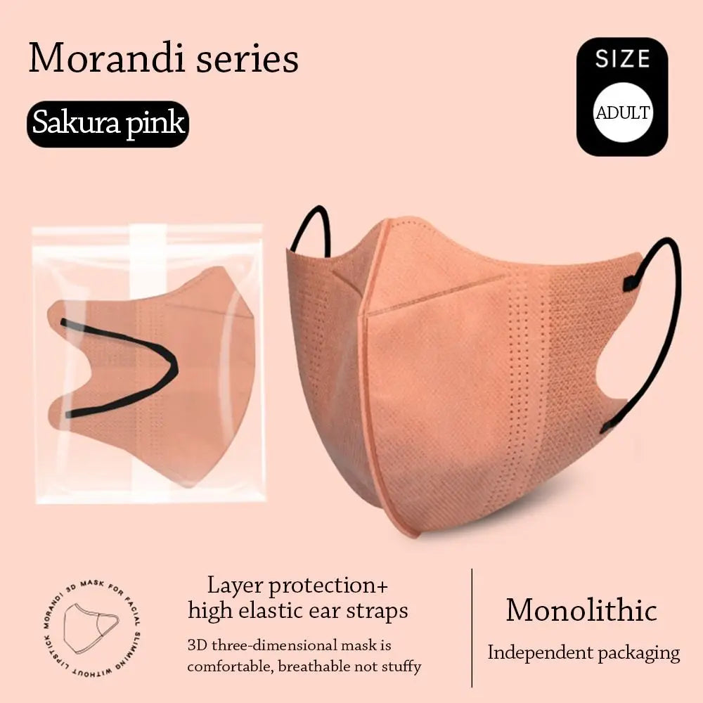 10-Pack Adult Morandi Fish Mask – Summer Slim Edition 3-Layer Approved Respirator Face Masks