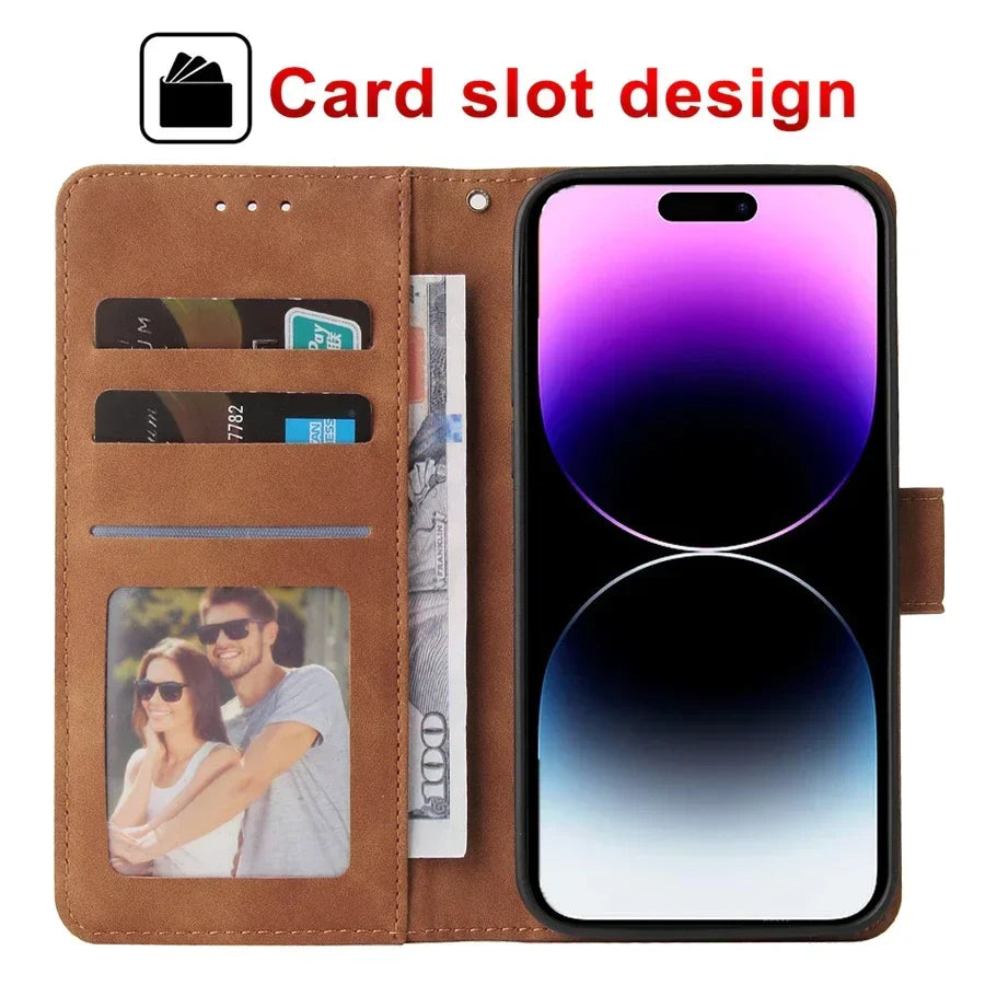 ZZXX Leather Wallet Case for iPhone 16e–6s Plus – Flip Cover with Card Holder & Protective Stand Design