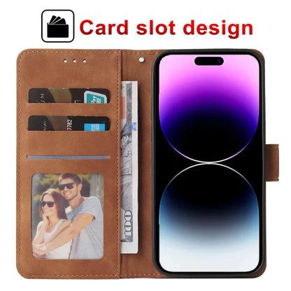 ZZXX Leather Wallet Case for iPhone 16e–6s Plus – Flip Cover with Card Holder & Protective Stand Design