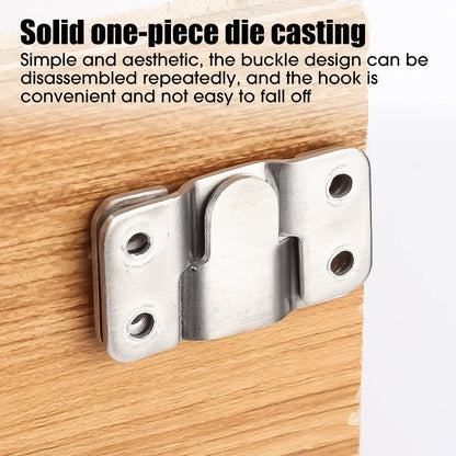 1-10 Set Stainless Steel Picture Frame Hooks | Wall Hanger Flush Mount Hanging Bracket Connector for Furniture