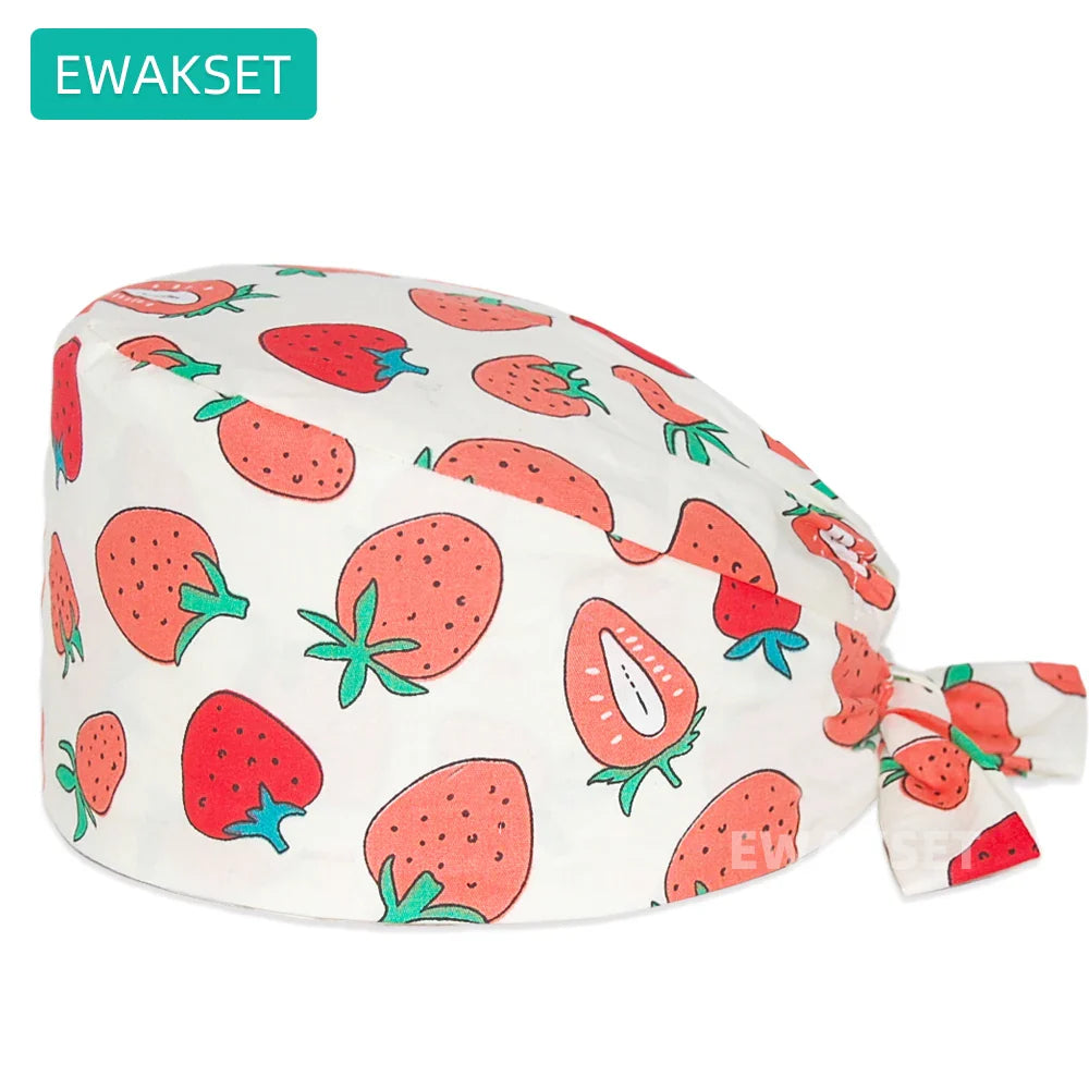 Unisex Soft Scrub Cap – Cartoon Print Surgical Hat for Men and Women, Operating Room Nursing Accessories