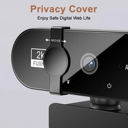 4K Webcam with Microphone - 1080P Mini Camera, 2K Full HD, Auto Focus for PC, Laptop, Video Shooting