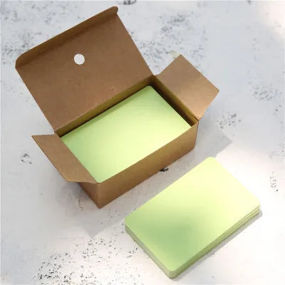 50pcs Kraft Paper Cards – Blank Business, Thank You, Message, Writing, Label, Bookmark & Learning Cards Box