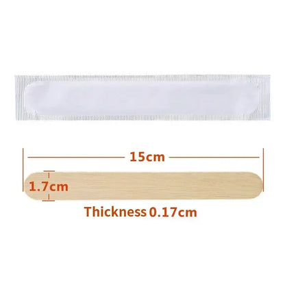 Tattoo & Waxing Wooden Sticks - Disposable Tongue Depressors, Sterilized Beauty Tools, 10/30/50/100/200PCS