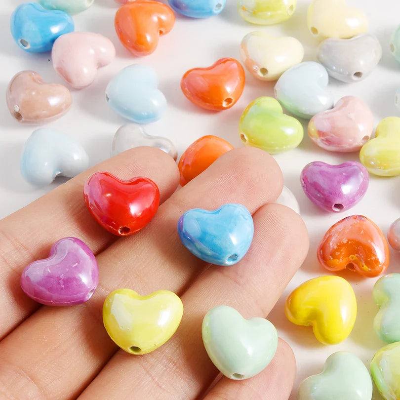 10/20/30PCS Colorful Ceramic Animal Beads – 2mm Hole Clownfish, Turtle, Star & Conch Shell for DIY Jewelry, Bracelets & Crafts