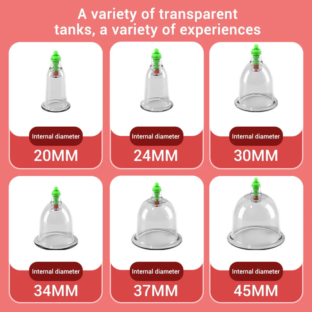 Smart Cupping Massage Instrument – Vacuum Suction Cups for Anti-Cellulite, Meridian Cans, and Body Scraping Therapy Massager