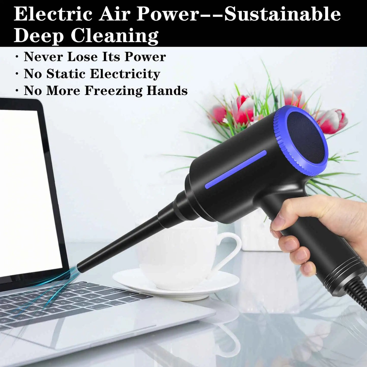 500W Electric Air Duster – Powerful Air Blower for PC, Computer, Keyboard Cleaning | Replaces Compressed Air Spray