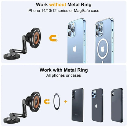 Magnetic Wireless Car Charger Stand – Fast Charging Mount for MagSafe iPhone 15/14/13/12
