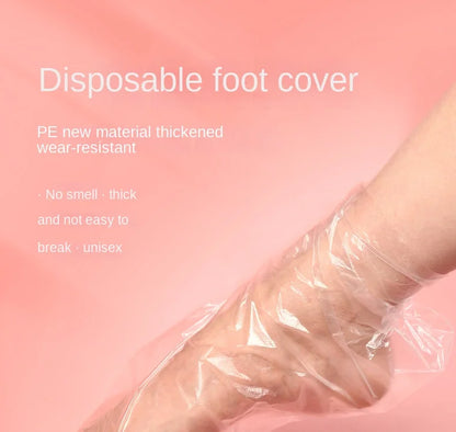100PCS Transparent Disposable Foot Bags for Detox, Pedicure, & Foot Care - Prevent Infection & Chapped Skin, Bath Wipes