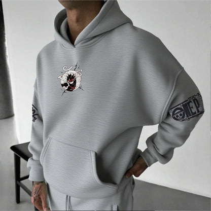 One Piece Luffy Gear 5 Nika Hoodie – Anime Streetwear Pullover Sweatshirt for Men & Women