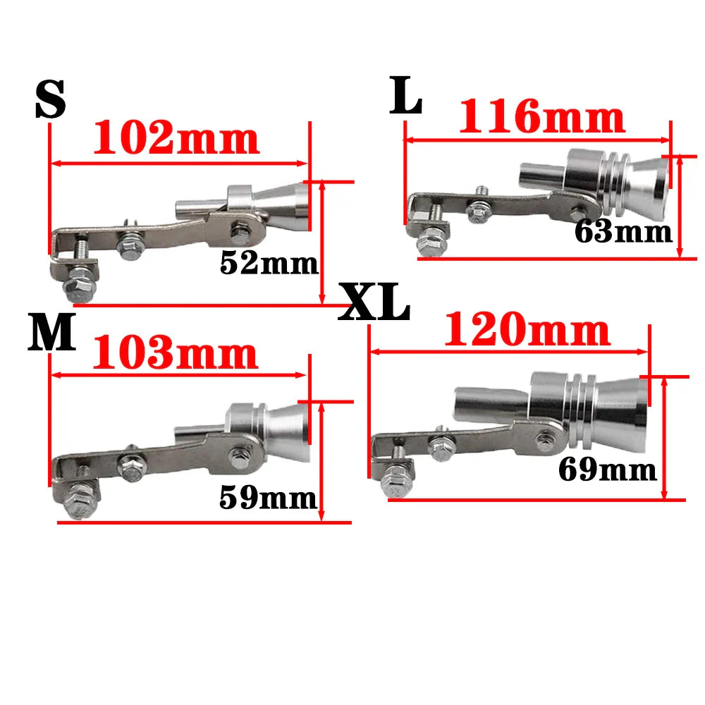 Universal Aluminum Turbo Whistle – Car Exhaust Muffler Sound Simulator Blow-Off Valve Turbo Noise Enhancer Accessory
