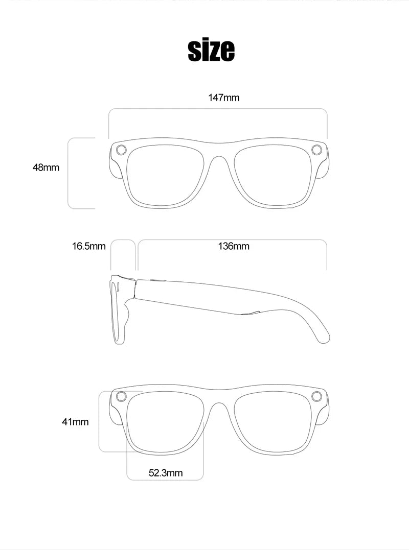 OPPO 4K HD AI Smart Glasses – 100MP Camera, ChatGPT, Bluetooth Calls, Voice Assistant & 260mAh Battery Smart Glasses 2025