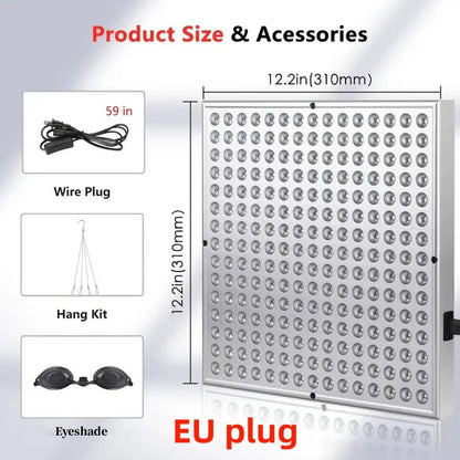 LED Red Light Therapy Panel Lamp – Anti-Aging Facial Skin Care, 225 LED Lights for Body Pain Relief & Physical Therapy