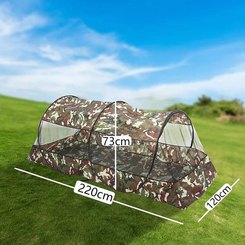 Folding Portable Mosquito Net Tent – Zippered Outdoor Mesh Bed Net for Camping & Travel