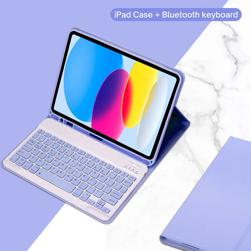 iPad 10th Generation 2022 Case – 10.9 Inch with Detachable Wireless Bluetooth Keyboard & Tablet Cover