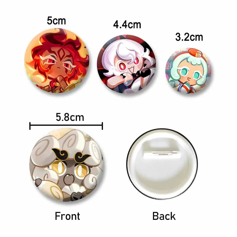 Cookie Run Kingdom Shadow & Milk Button Brooch – Cute Cartoon Enamel Pin for Bags, Clothing & DIY Accessories