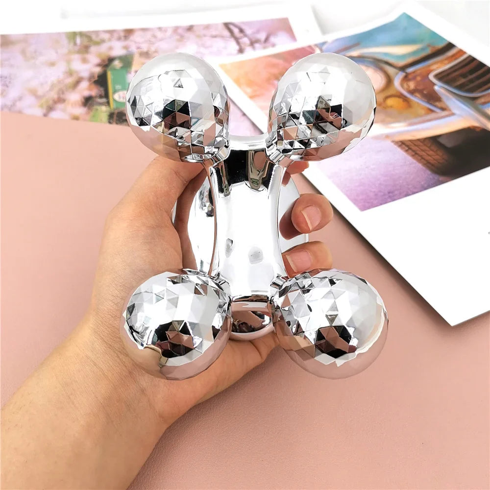 4D Solar Microcurrent Roller Massager — Face Lifting, Tightening & Body Slimming Anti-Cellulite Beauty Device