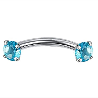 Crystal Curved Barbell Piercing Earrings – Daith, Helix, Tragus & Cartilage Body Jewelry Stud Ring