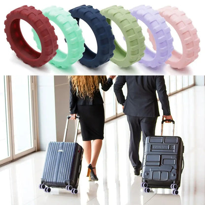 Universal Silicone Luggage Wheel Covers — Travel Suitcase Caster Protector, Noise & Wear Reduction