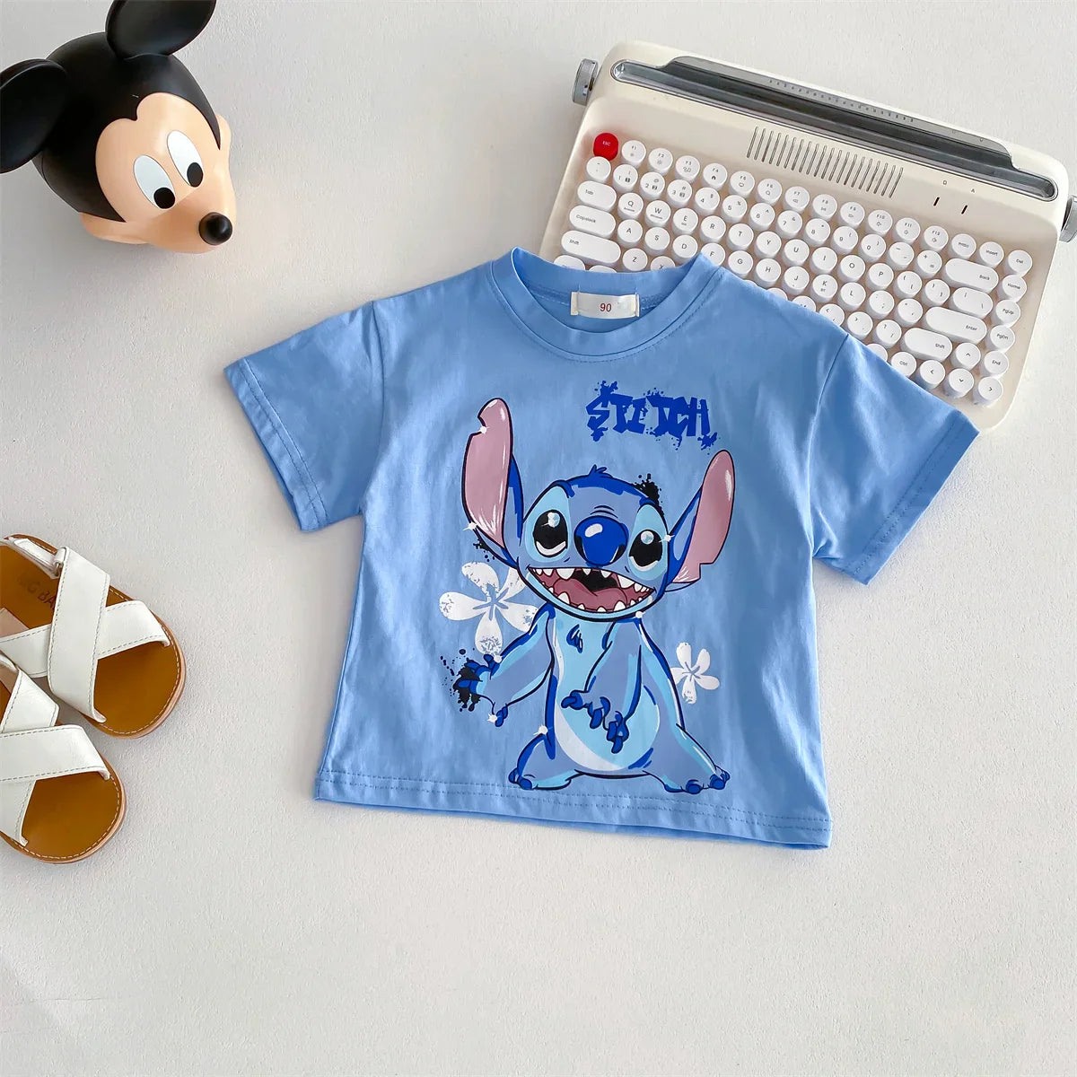 Disney Cartoon Baby T-Shirt – Cute Minnie Printed Summer Tee for Girls & Boys, Short Sleeve Crewneck Kids Tops