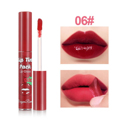 Peel-Off Waterproof Lip Gloss & Lip Stain – Long Lasting Non-Stick Matte Liquid Lipstick, Rose Tint Tattoo Effect Makeup for Bold Color Lips