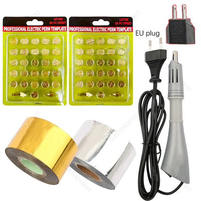 Electric Heated Foil Stamping Pen Kit for Leather Craft – Hot Foil Applicator Tool for DIY Handmade Embossing