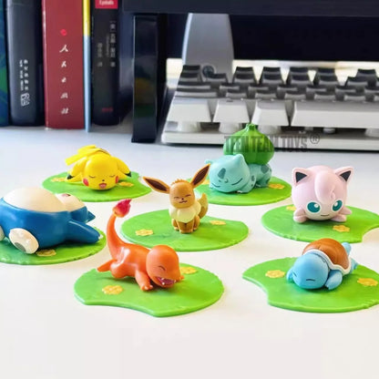 Genuine Pokémon Keychain – Pikachu, Snorlax, Eevee & Bulbasaur Anime Action Figure Toy Keyring Gift