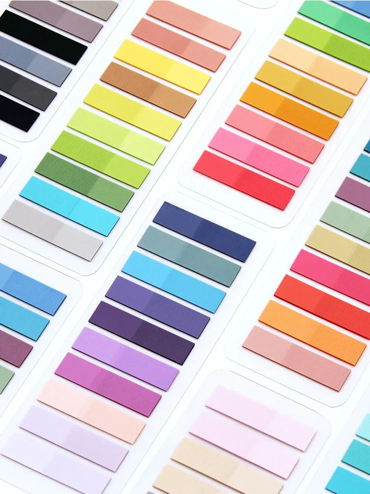 2400S Transparent Colorful Index Memo Pads - Creative Self-Adhesive Sticky Notes, Office & School Stationery