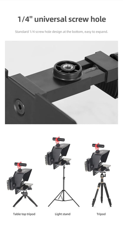 Ambitful Mini Teleprompter – Portable Phone & DSLR Recording Inscriber with Remote Control for Video