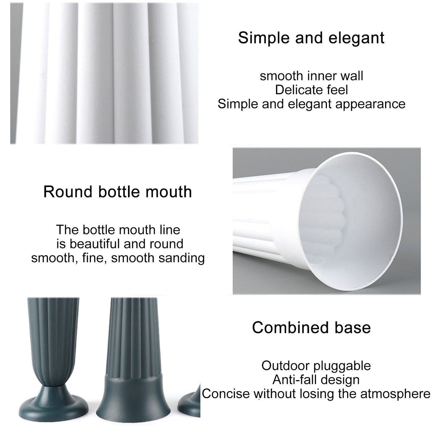 Outdoor Memorial Garden Vase – Flower Pots with Long Spikes, PP Plastic Grave Markers for Cemetery & Festival Decorations