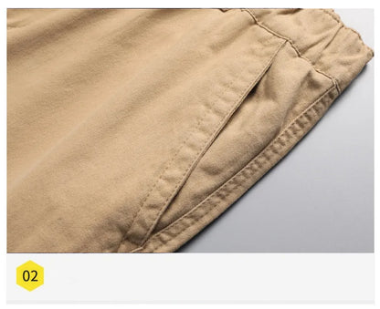 Men's Large Pocket Loose Overalls — Outdoor Sports & Tactical Jogging Pants with Elastic Waist, Pure Cotton Casual Workwear