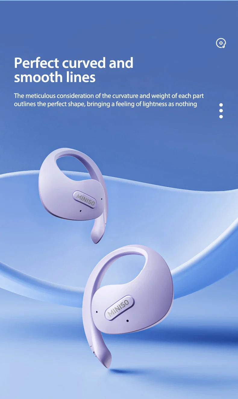 MINISO X15Pro Translator Bluetooth Earphones — Wireless Headset for Travel & Office, 5.4 AI Translation, ASMR App Compatible