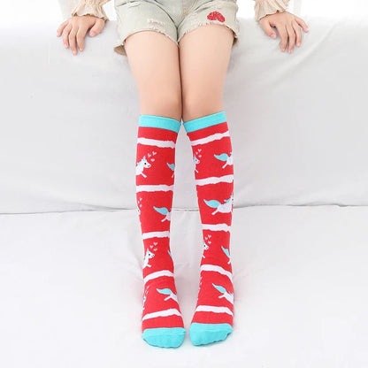 Cute Cartoon Animal Knee-High Socks for Babies & Kids – Warm Cotton Ankle & Over-Knee Socks for Girls