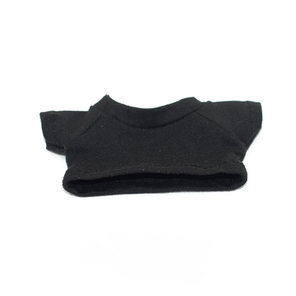 Labubu Idol Doll Clothes Set – T-Shirt & Denim Shorts Outfit for 17cm Labubu & 10cm Cotoon Dolls, Doll Accessories