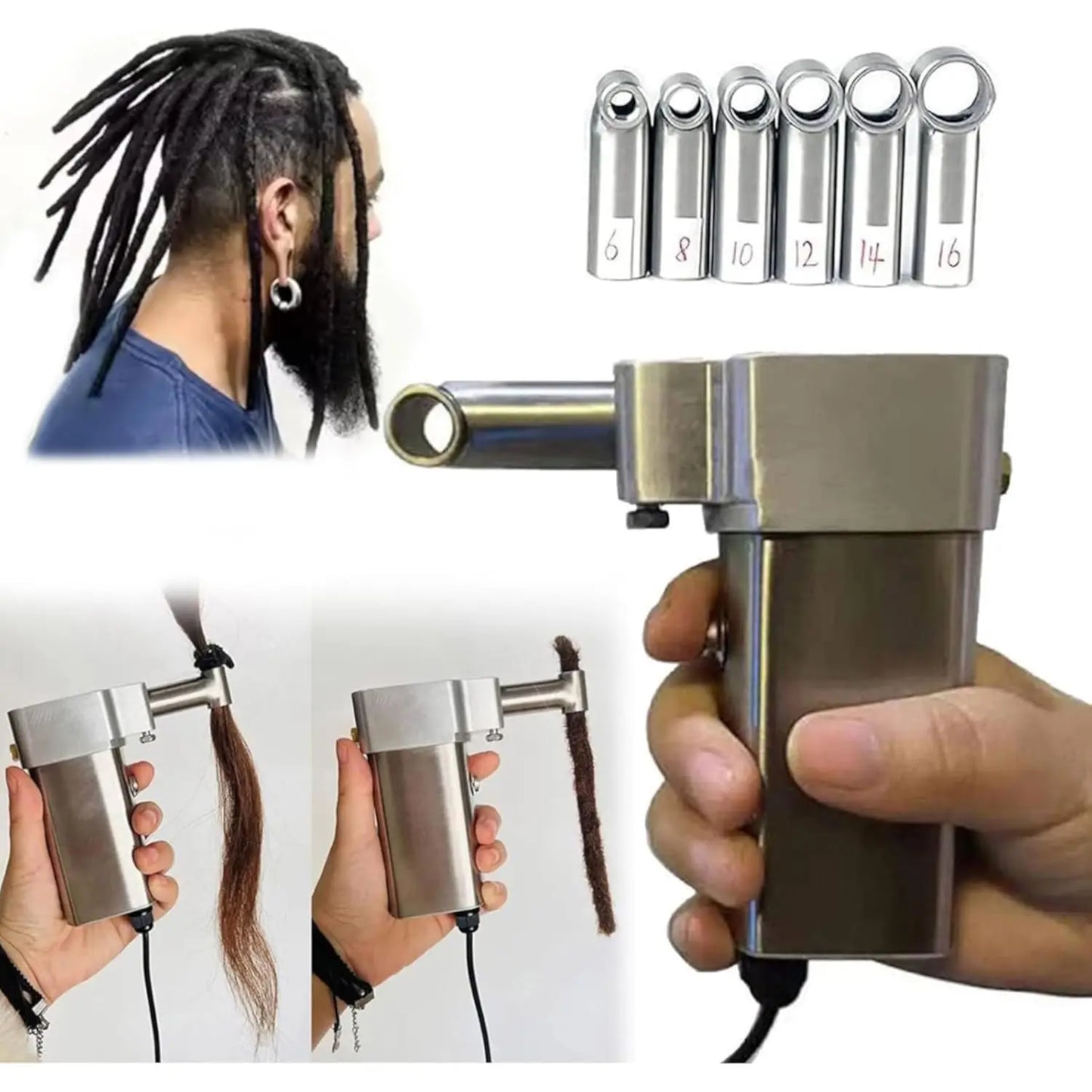 Electric Handheld Dreadlock Maker – Portable Automatic Crochet Machine for Quick DIY Hair Braiding