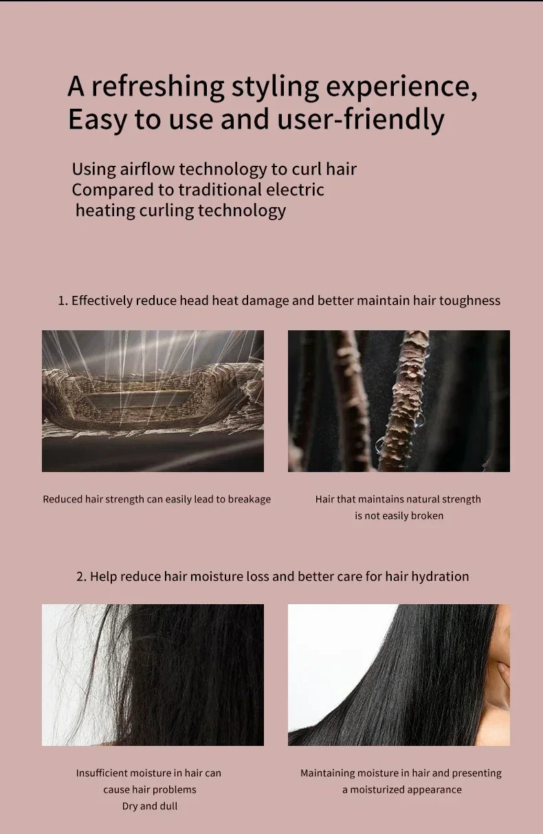 6-in-1 Multi-Function Hair Dryer & Hot Air Comb – Curling Iron & Straightener Styling Kit for Salon-Quality Results at Home