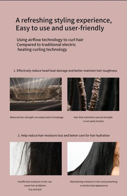6-in-1 Multi-Function Hair Dryer & Hot Air Comb – Curling Iron & Straightener Styling Kit for Salon-Quality Results at Home