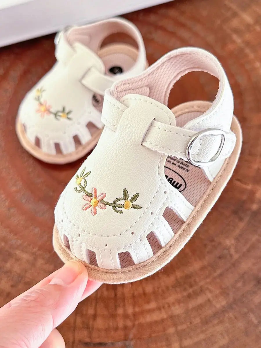 Infant Baby Sandals – Summer Newborn Crib Shoes, Flat First Walkers for Boys & Girls, Wedding Dress Shoes