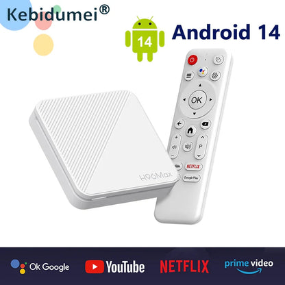 4K Android 14 Smart TV Box, 2GB RAM, 8GB/16GB Storage, HDR10+, Dual WiFi, Bluetooth, Quad-Core HD Media Player