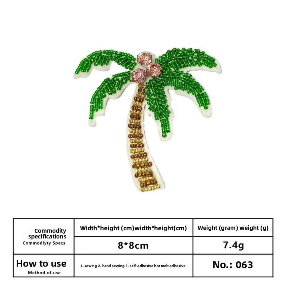 3D Marine Animal Patches - Handmade Beaded Seahorse Starfish Crab DIY Sewing Accessories for Clothing Decor